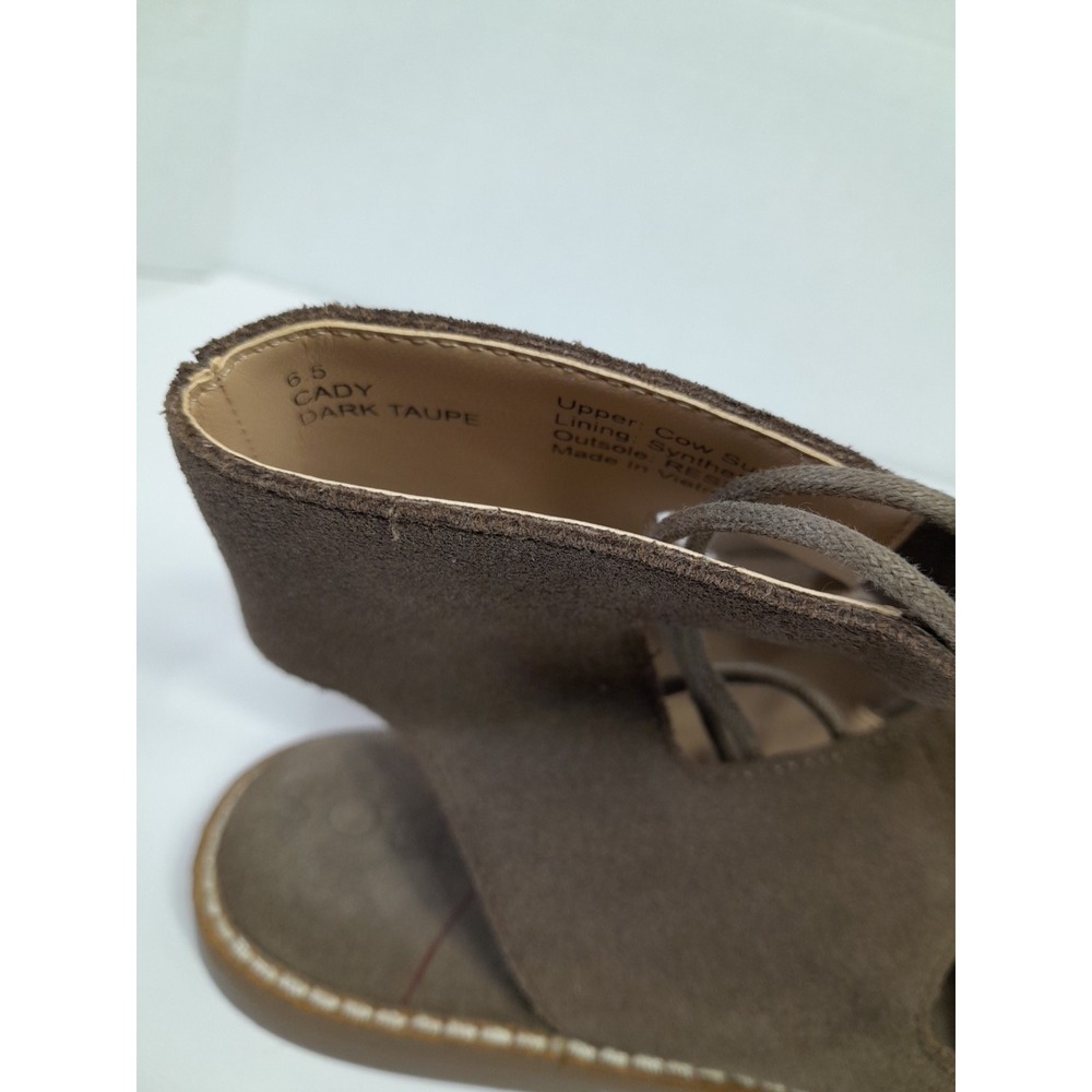 Sole Society Womens Cady Gladiator Sandals Taupe Suede Flat Heel Lace Up Sz 6.5 - Picture 9 of 12